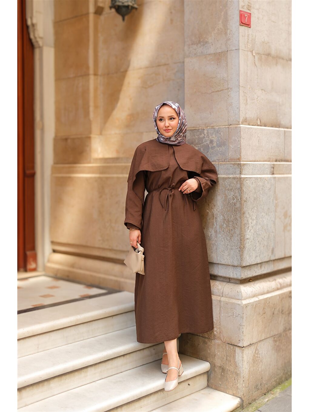 Kadın Lovise Rüzgarlık Elbise Kahverengi-2