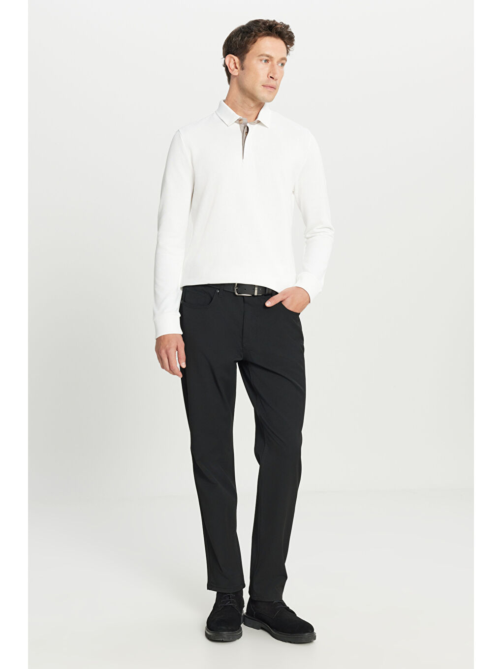 Erkek Siyah Yumuşak Dokulu Slim Fit Dar Kesim 5 Cepli Esnek Casual Pantolon-2