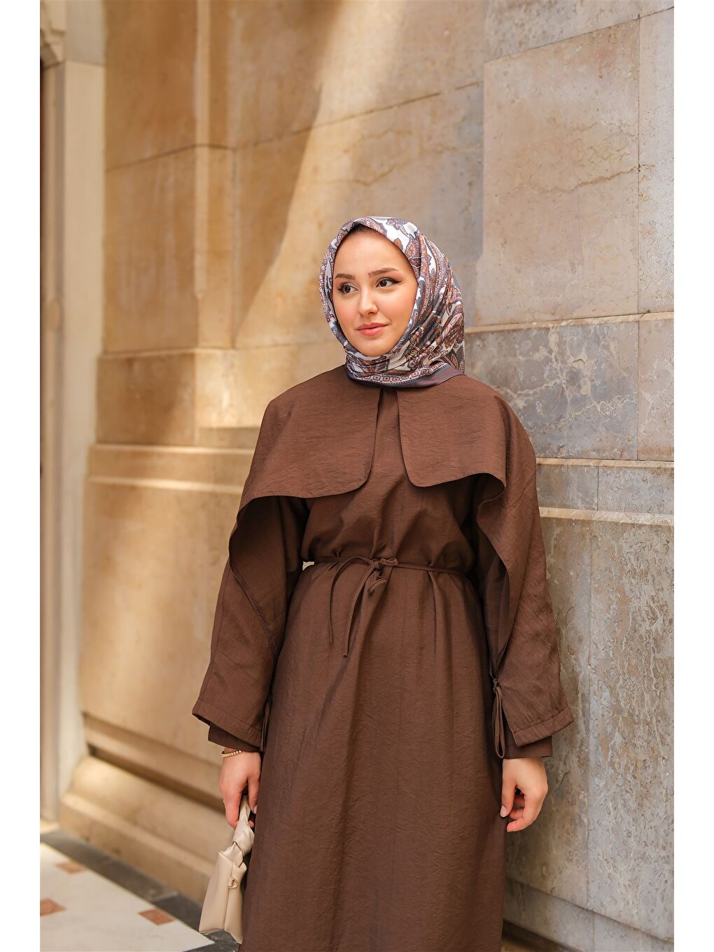 Kadın Lovise Rüzgarlık Elbise Kahverengi-4