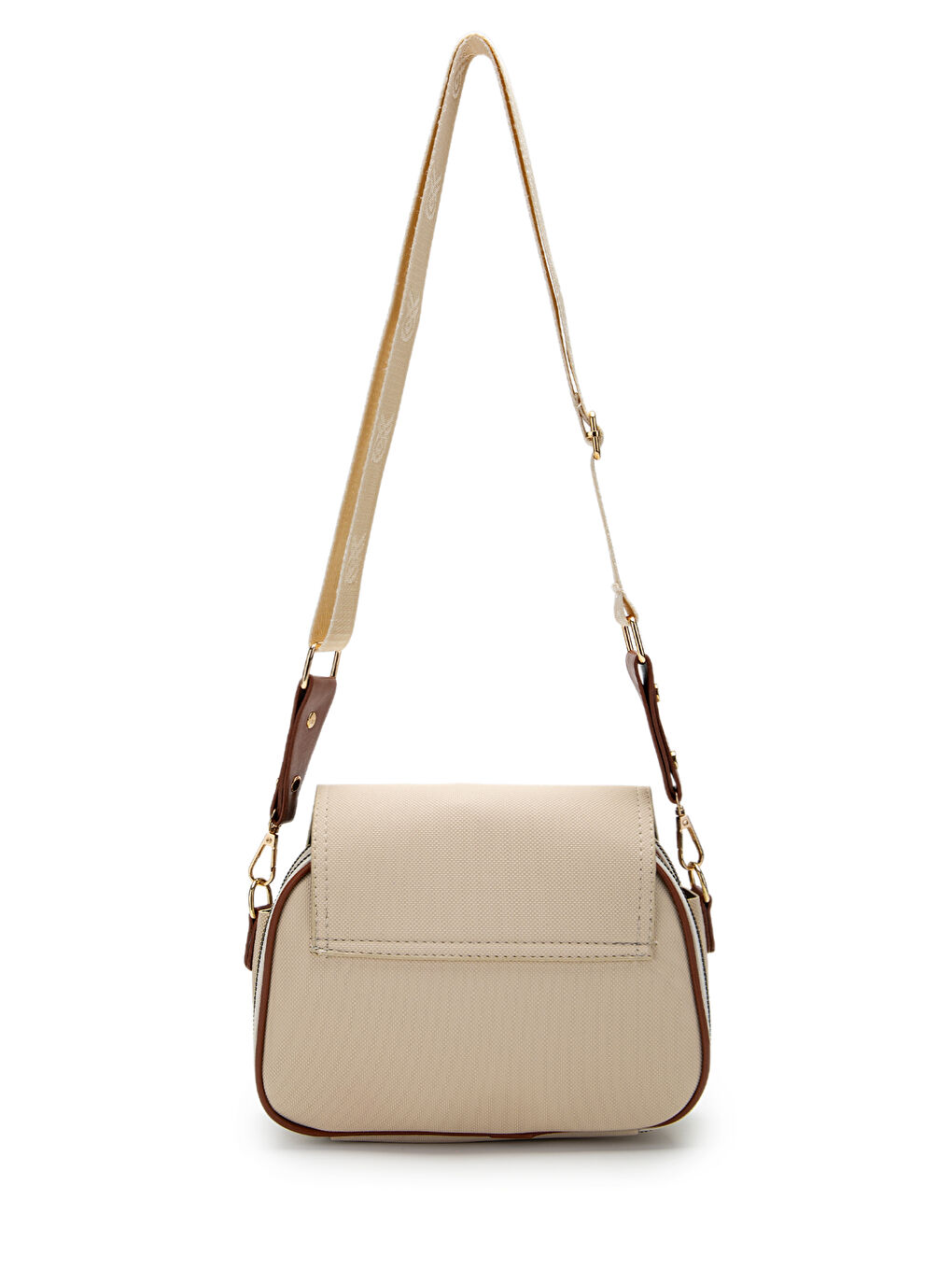 Ekru Çok Gözlü Suni Deri Kadın Çapraz Çanta Dave Krem-2