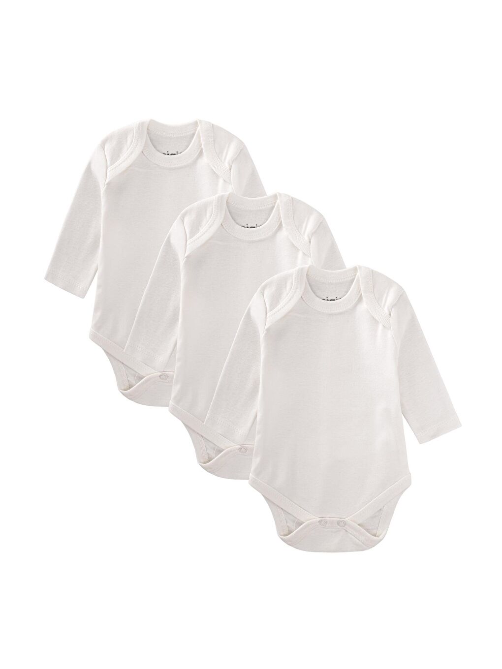 Üçlü Uzun Kol Zıbın 0-3 Yaş Beyaz