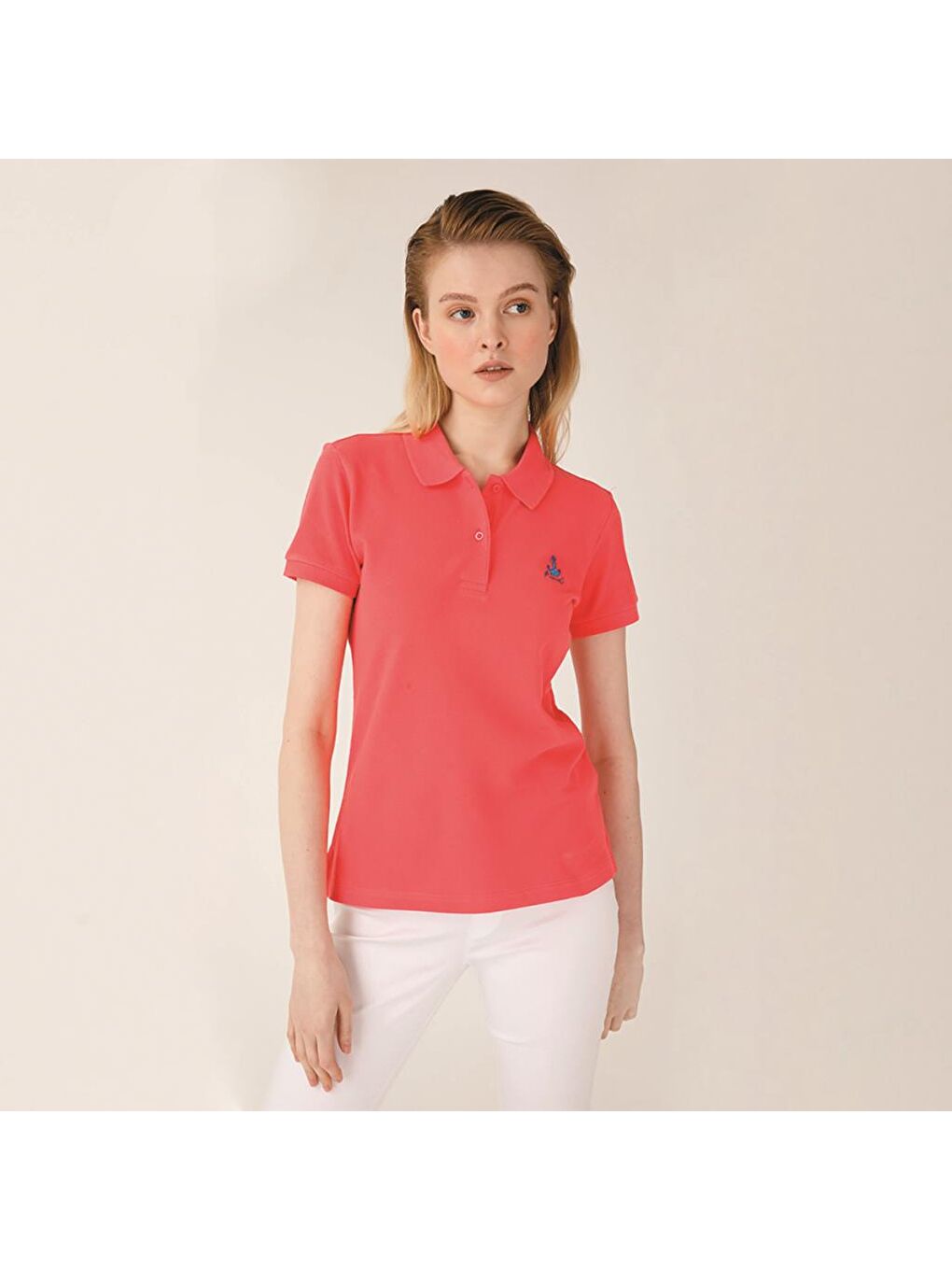 Pembe Gemici Martı Kadın Polo Yaka T-Shirt-3