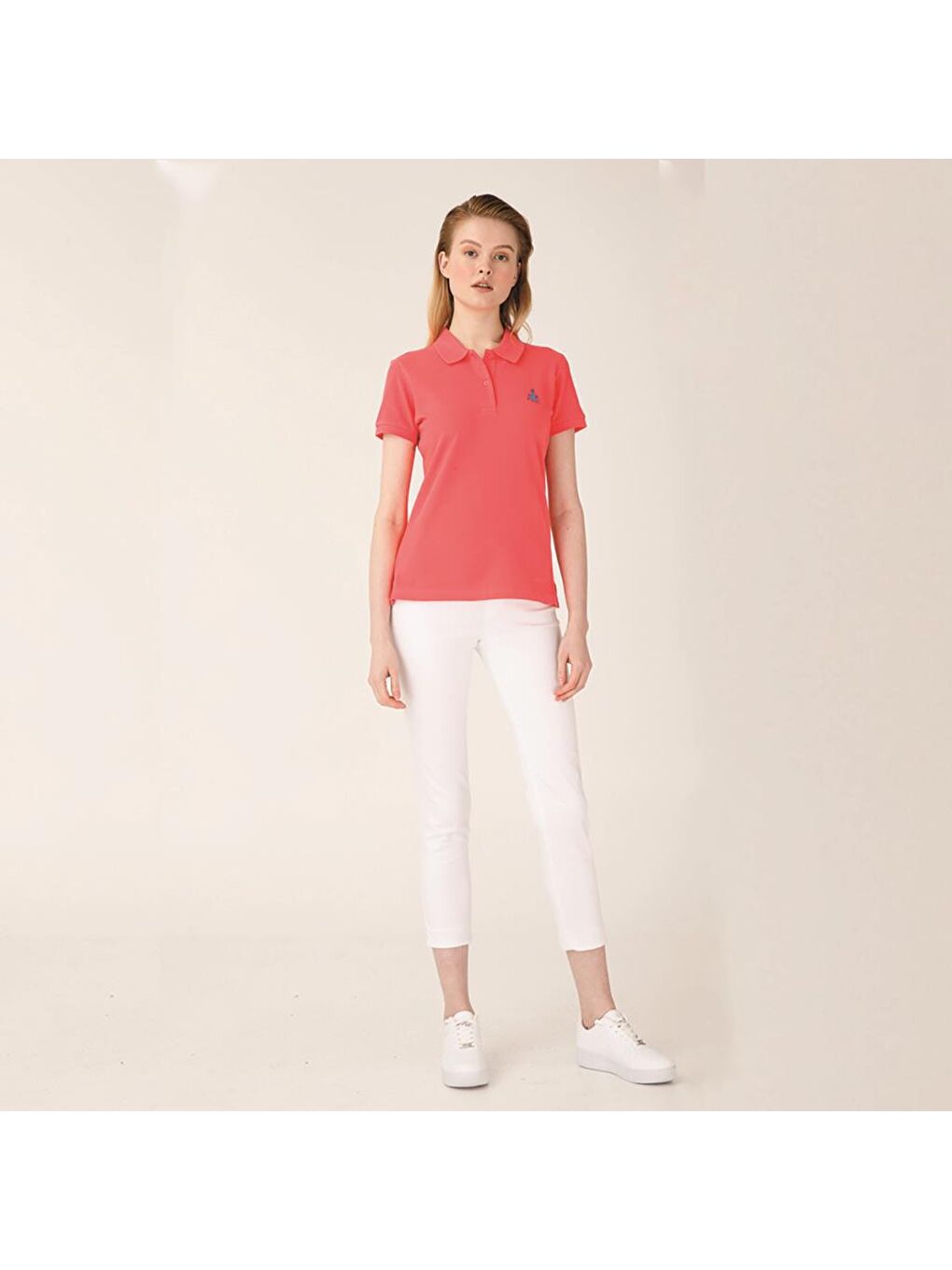 Pembe Gemici Martı Kadın Polo Yaka T-Shirt-4