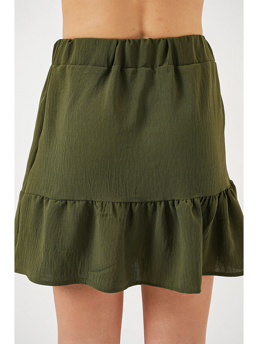 Kadın Ayrobin Mini Etek 8054 - Haki-6