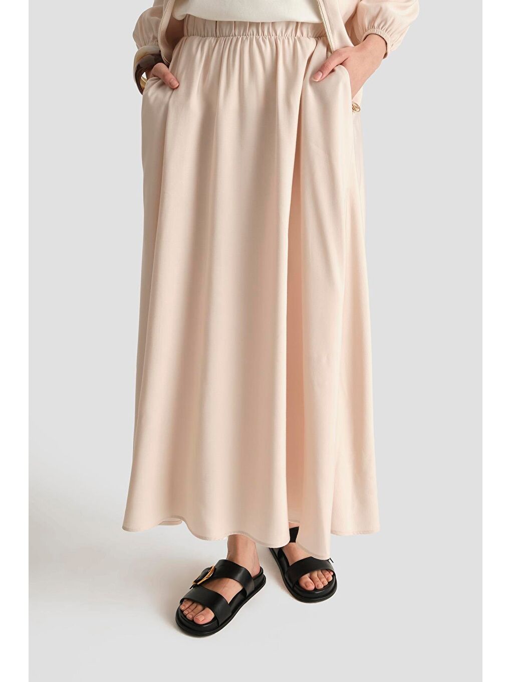 Bej Ceketli Lyocell Takım 25Yt622 Taş-4