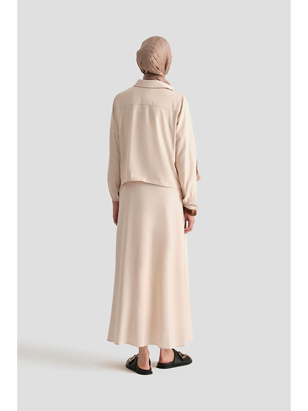 Bej Ceketli Lyocell Takım 25Yt622 Taş-5