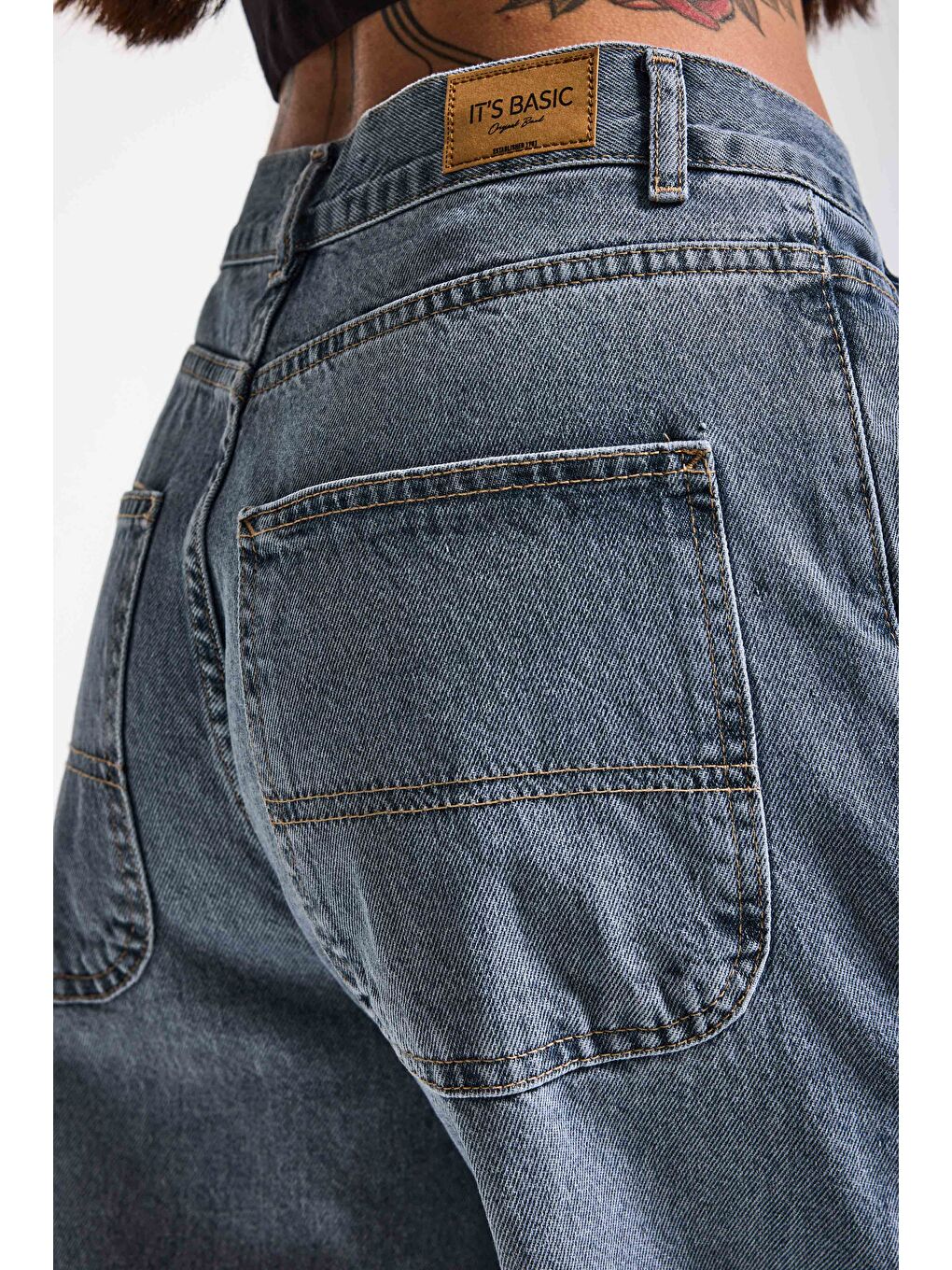 Mavi Kadın Jean Rengi 17s6-125 Skater Fit Bol Kesim Denim Jean-4