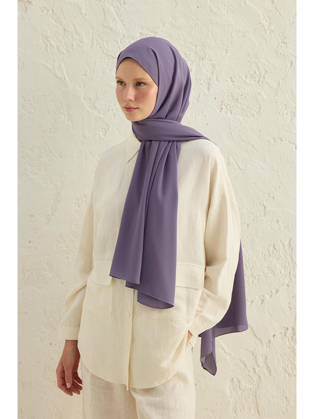 Mor Daily Krep Şal Violet-3