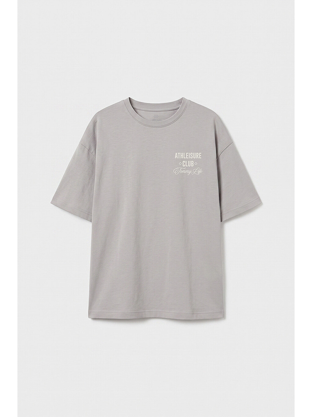 Bej Taş Oversize Kısa Kollu Baskılı Kız Çocuk T-shirt - 75175