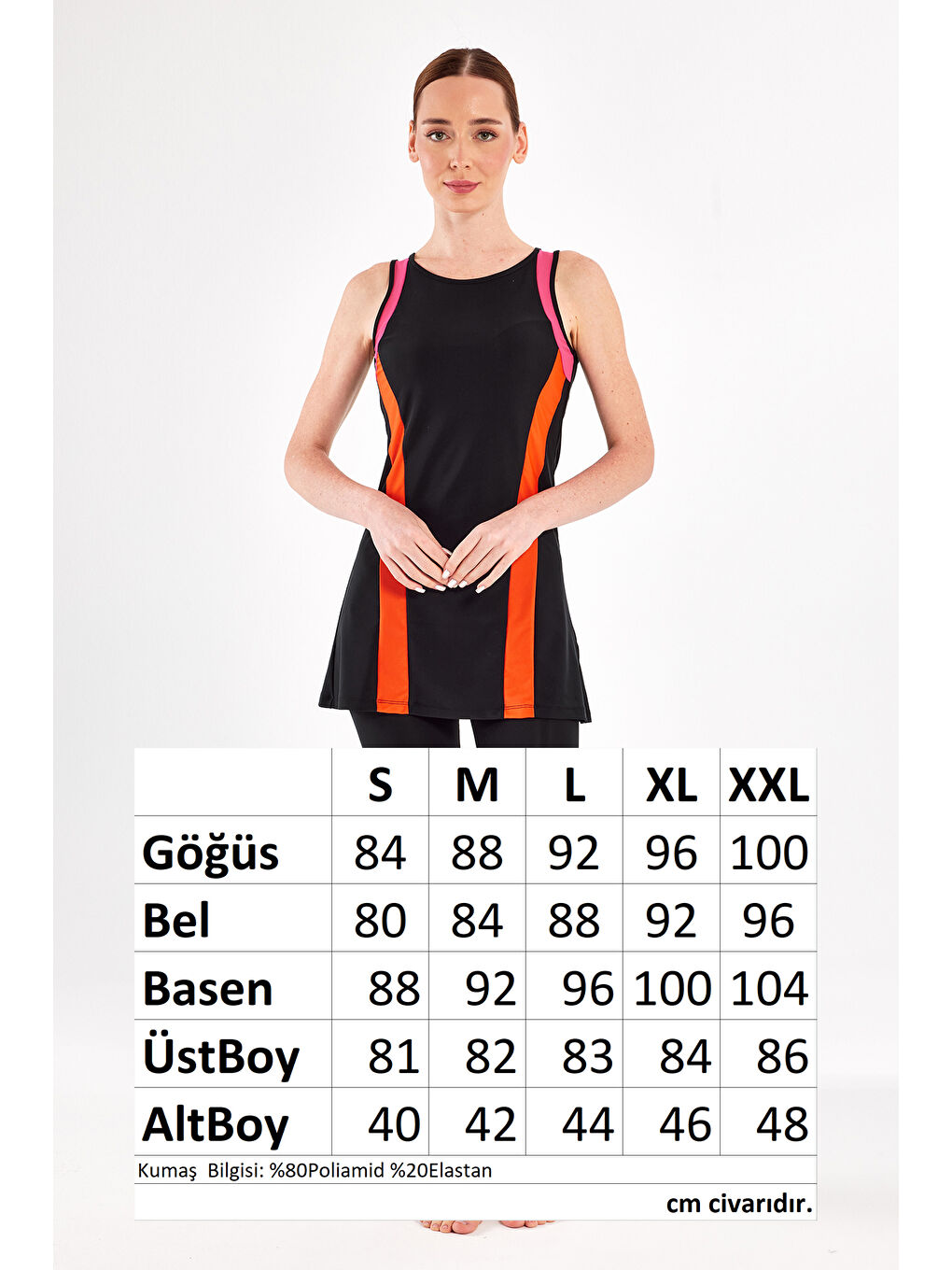 Sıfır Kol Yarı Kapalı Mayo Mıa 1617 Siyah-3