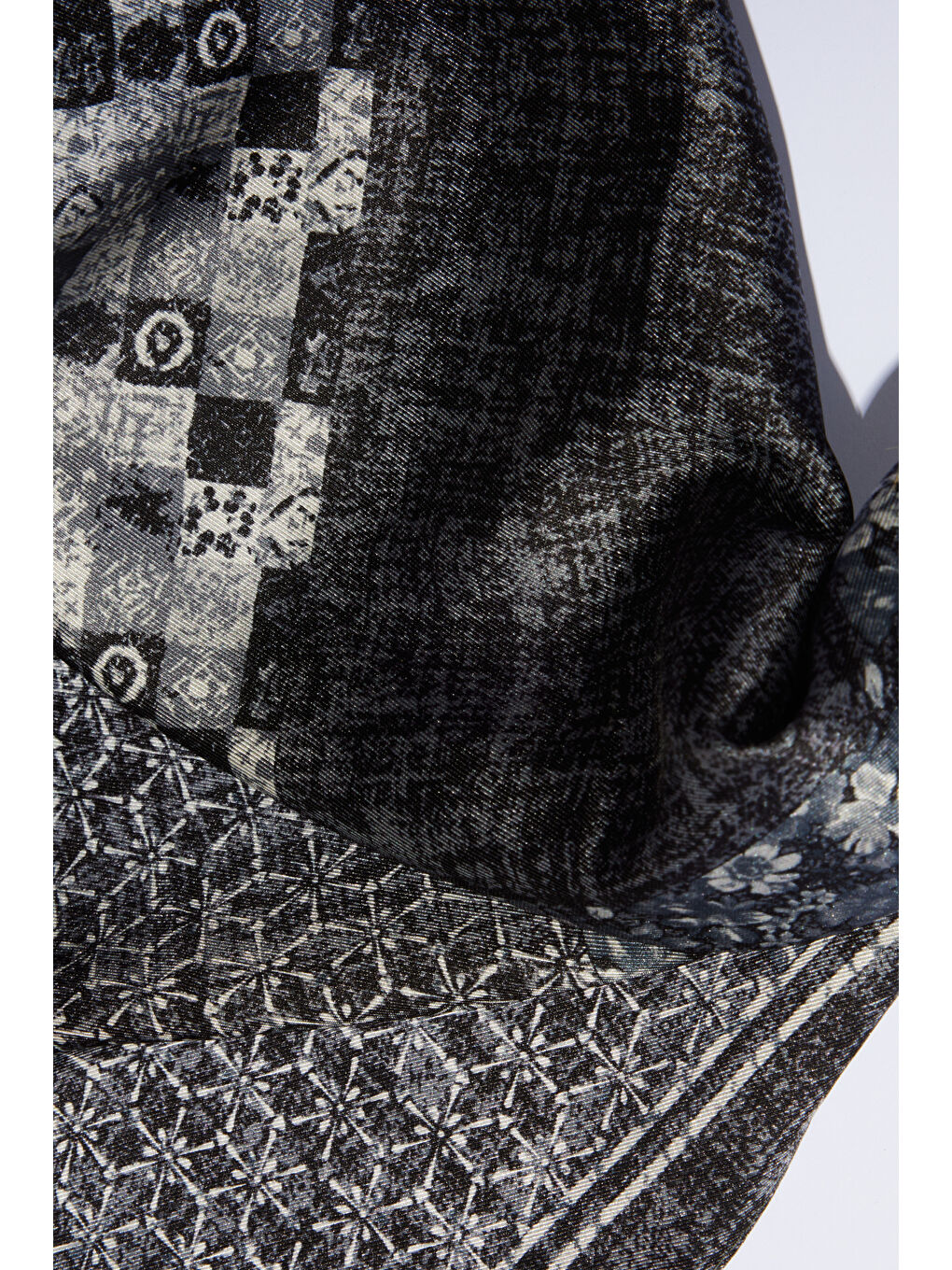 Erkek Antrasit-Gri Desenli Mendil-2