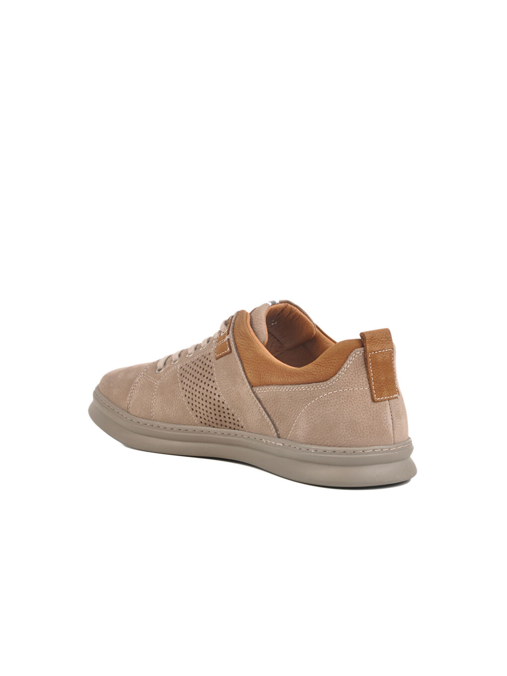 Bej Vizon Nubuk Hakiki Deri Erkek Casual Ayakkabı LO0875-2272 M-3