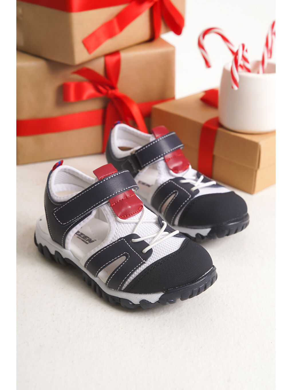 Lacivert Çinçon Günlük Ortopedik Erkek Çocuk Sandalet Ayakkabı-2