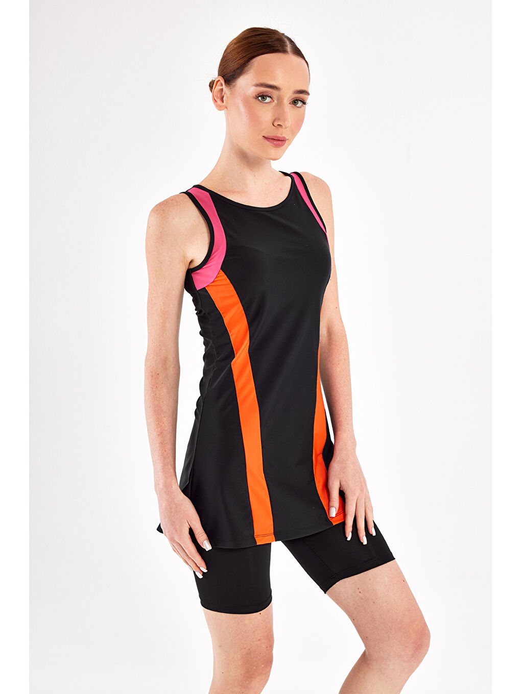 Sıfır Kol Yarı Kapalı Mayo Mıa 1617 Siyah-4