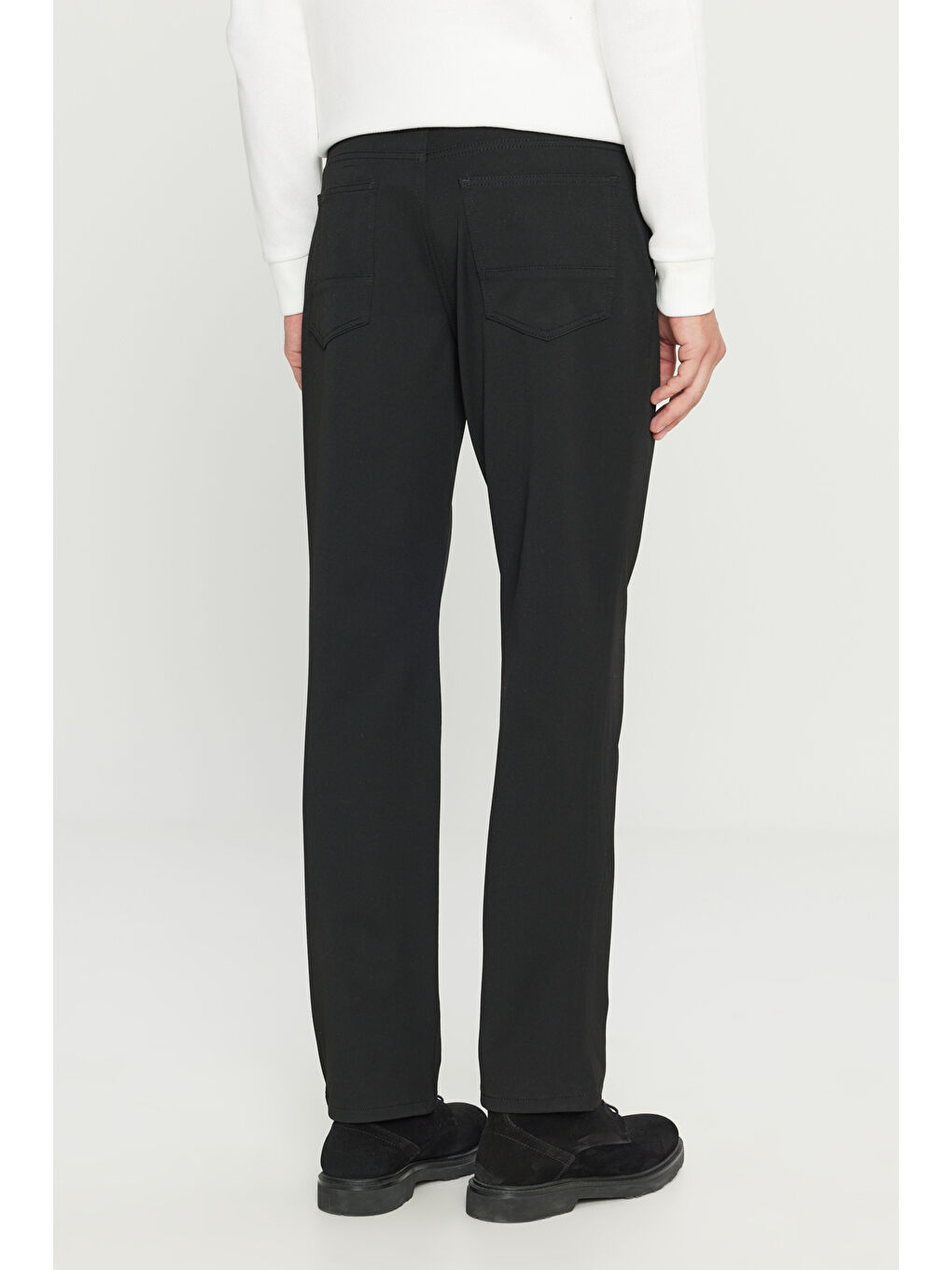 Erkek Siyah Yumuşak Dokulu Slim Fit Dar Kesim 5 Cepli Esnek Casual Pantolon-4