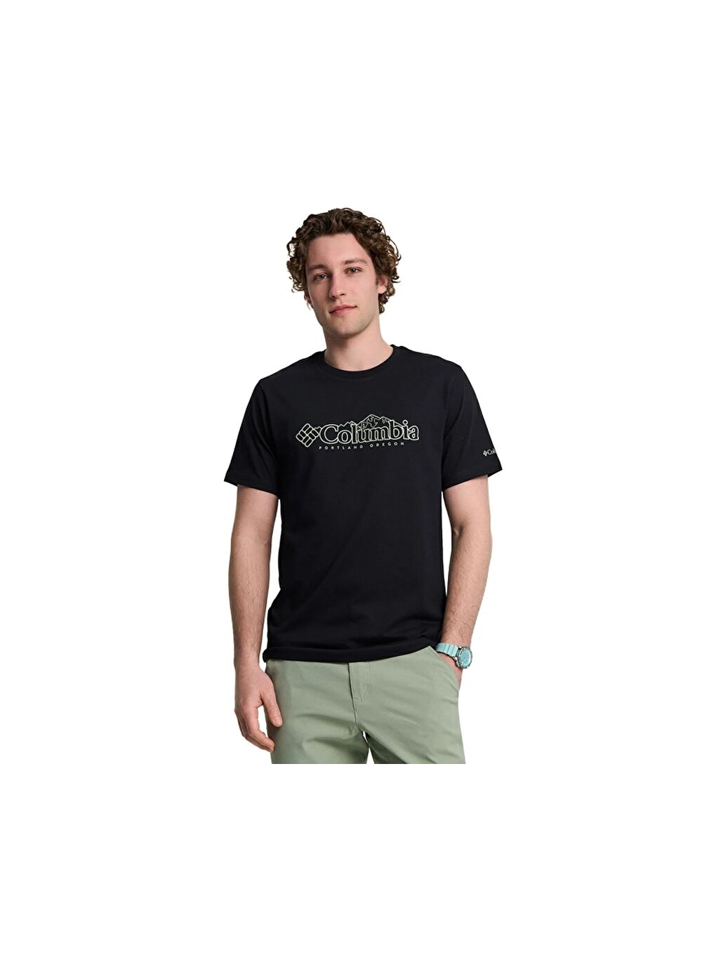 Siyah CSC M Branded Peaks SS Tee Erkek Kısa Kollu Tişört CS0414