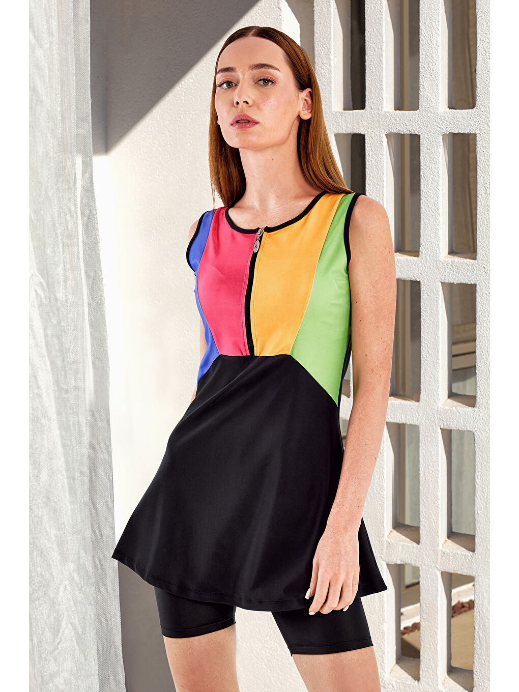 Sıfır Kol Yarı Kapalı Mayo Blaır 1616 Siyah