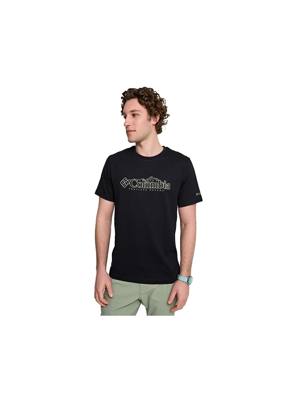 Siyah CSC M Branded Peaks SS Tee Erkek Kısa Kollu Tişört CS0414-3