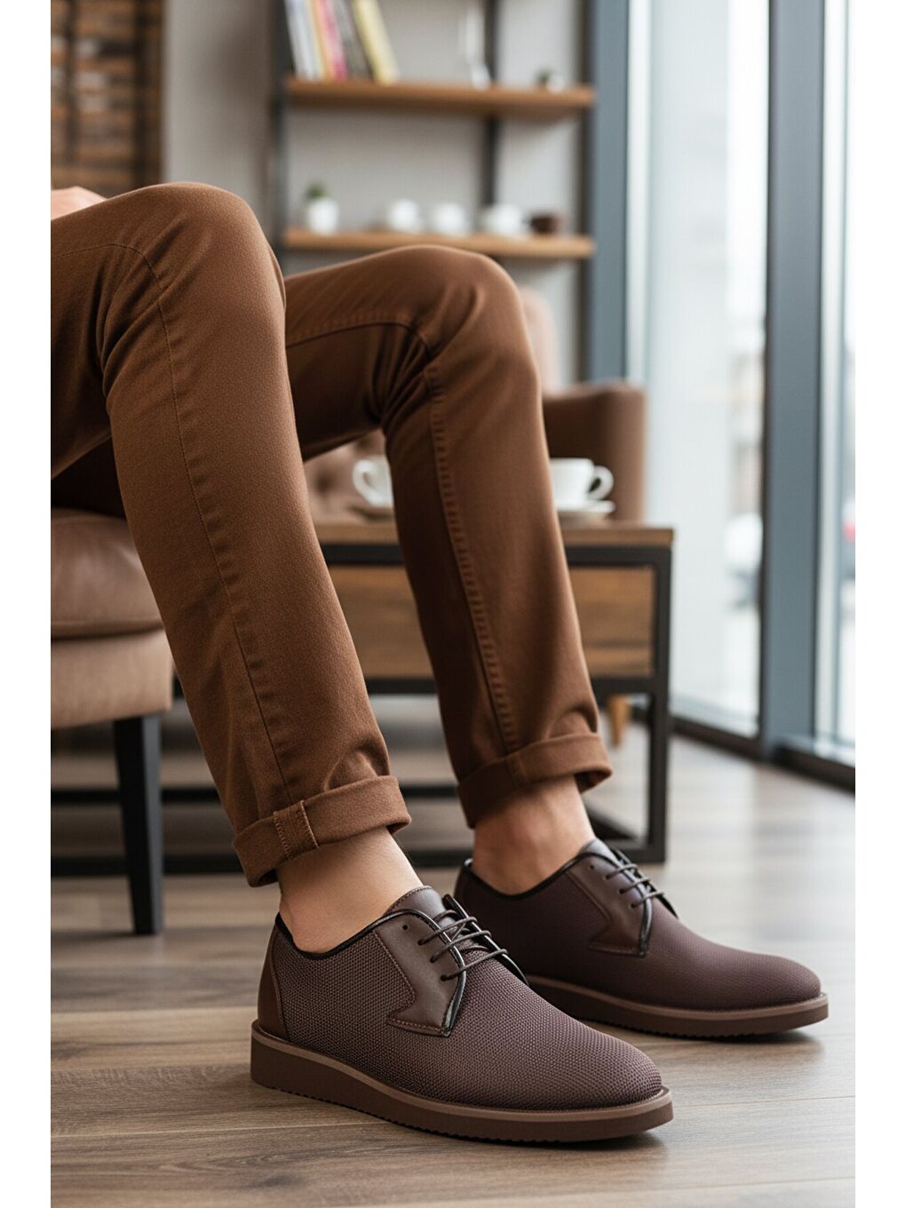 Kahverengi Kahve Bağcıklı Erkek Casual Ayakkabı 232 M-2