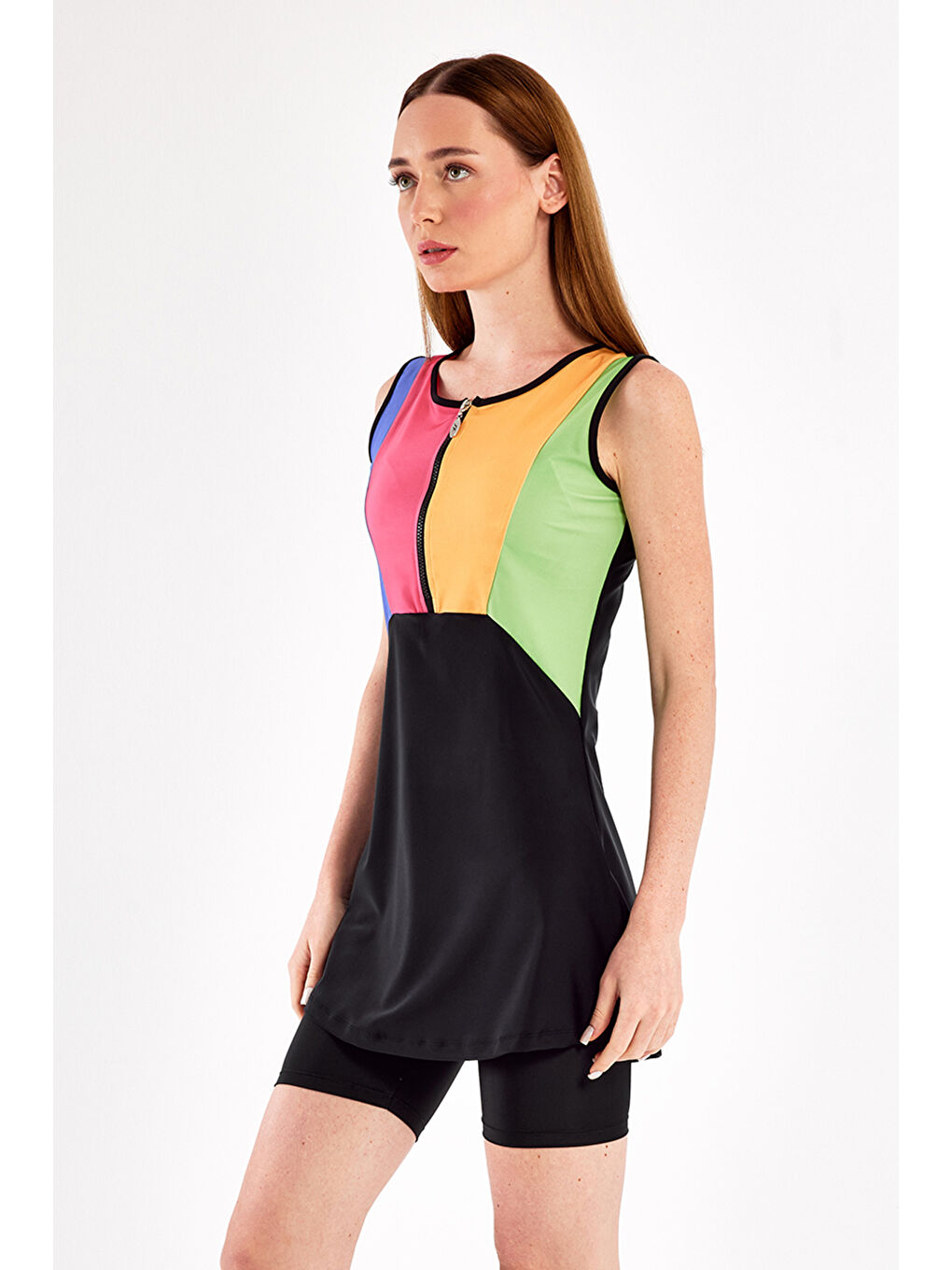 Sıfır Kol Yarı Kapalı Mayo Blaır 1616 Siyah-1