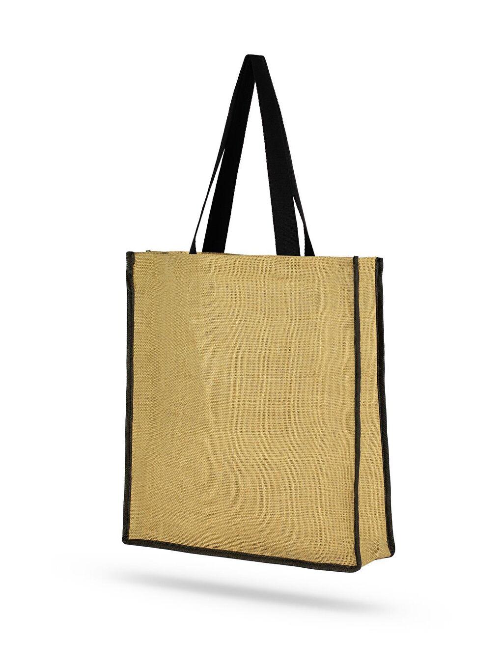 Kahverengi Jüt Siyah Biyeli Plaj Çantası-1