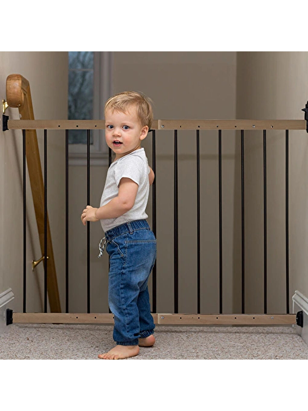 Ayarlanabilir Ahşap Demir Destekli Güvenlik Kapısı-1