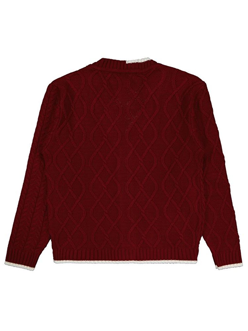 Bordo Girls Çift Desenli 10-13 Yaş Hırka-1