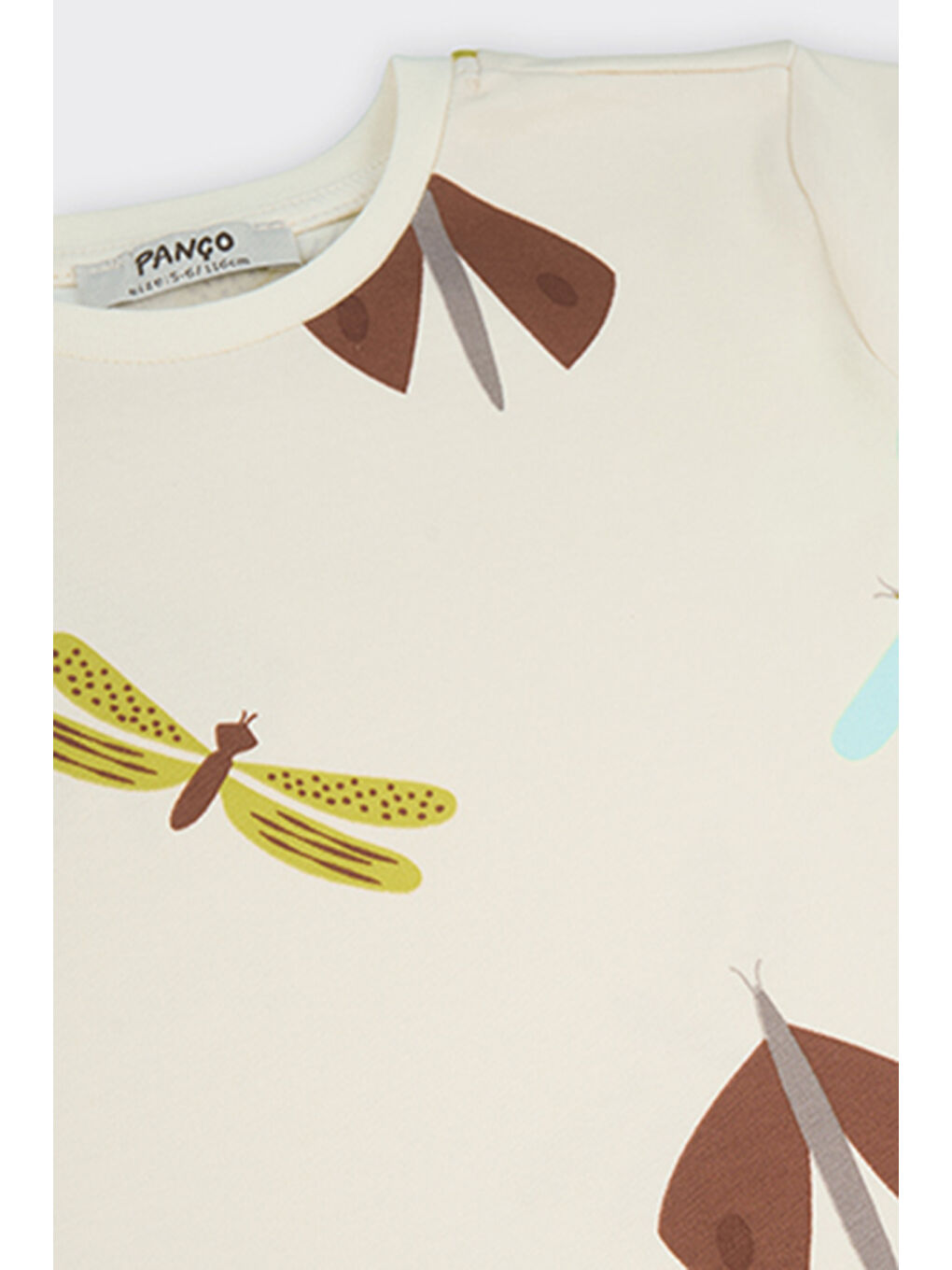 Kız Çocuk Desenli Bej Pijama Takımı-4