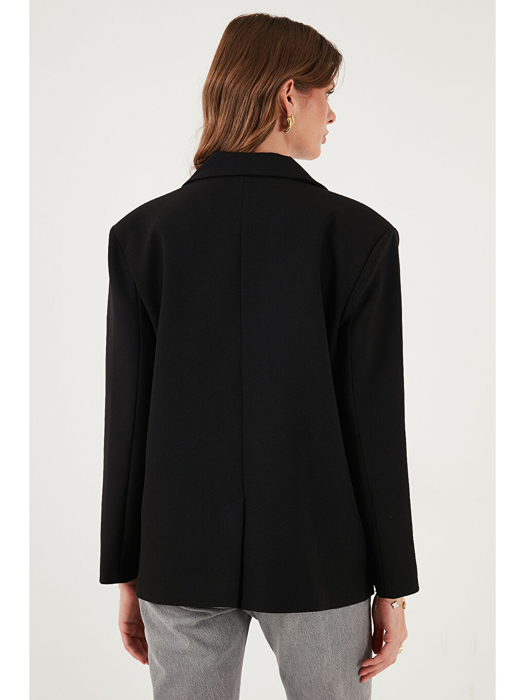 Siyah Regular Fit Ceket Yaka Düğmeli Blazer Ceket 6839562-6