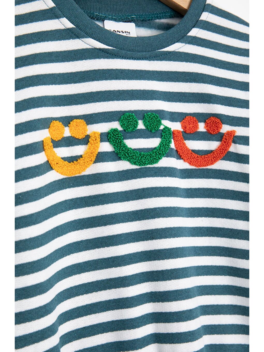 İndigo Erkek Çocuk Gülenyüz Nakışlı Çizgili Şardonlu Takım 23323-1