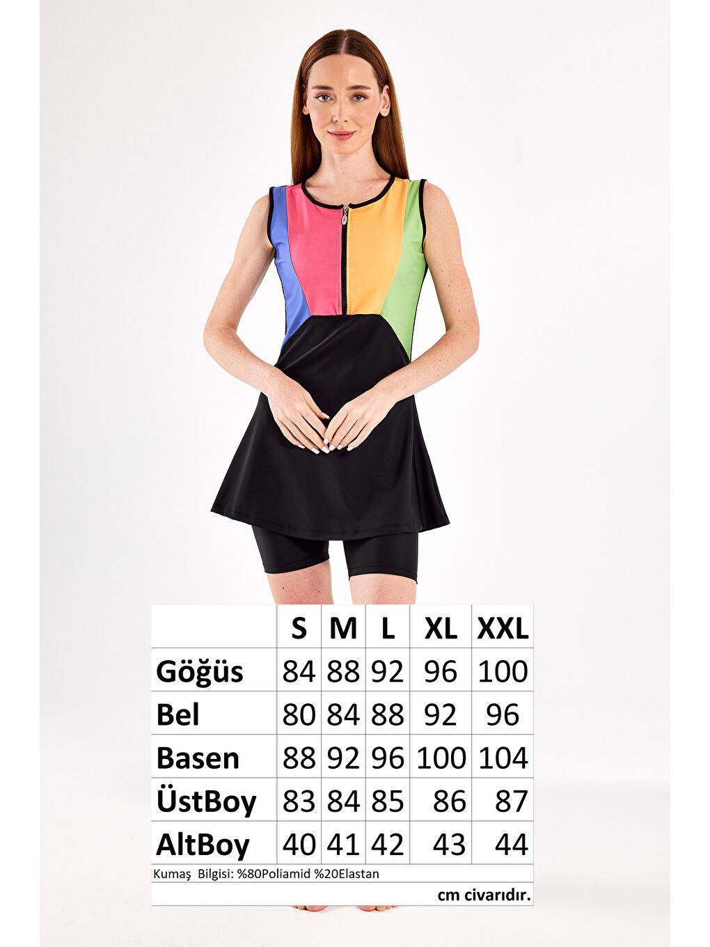 Sıfır Kol Yarı Kapalı Mayo Blaır 1616 Siyah-3