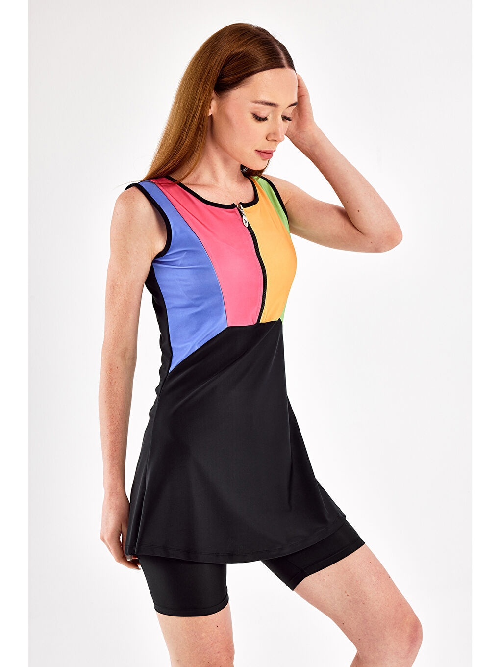 Sıfır Kol Yarı Kapalı Mayo Blaır 1616 Siyah-4