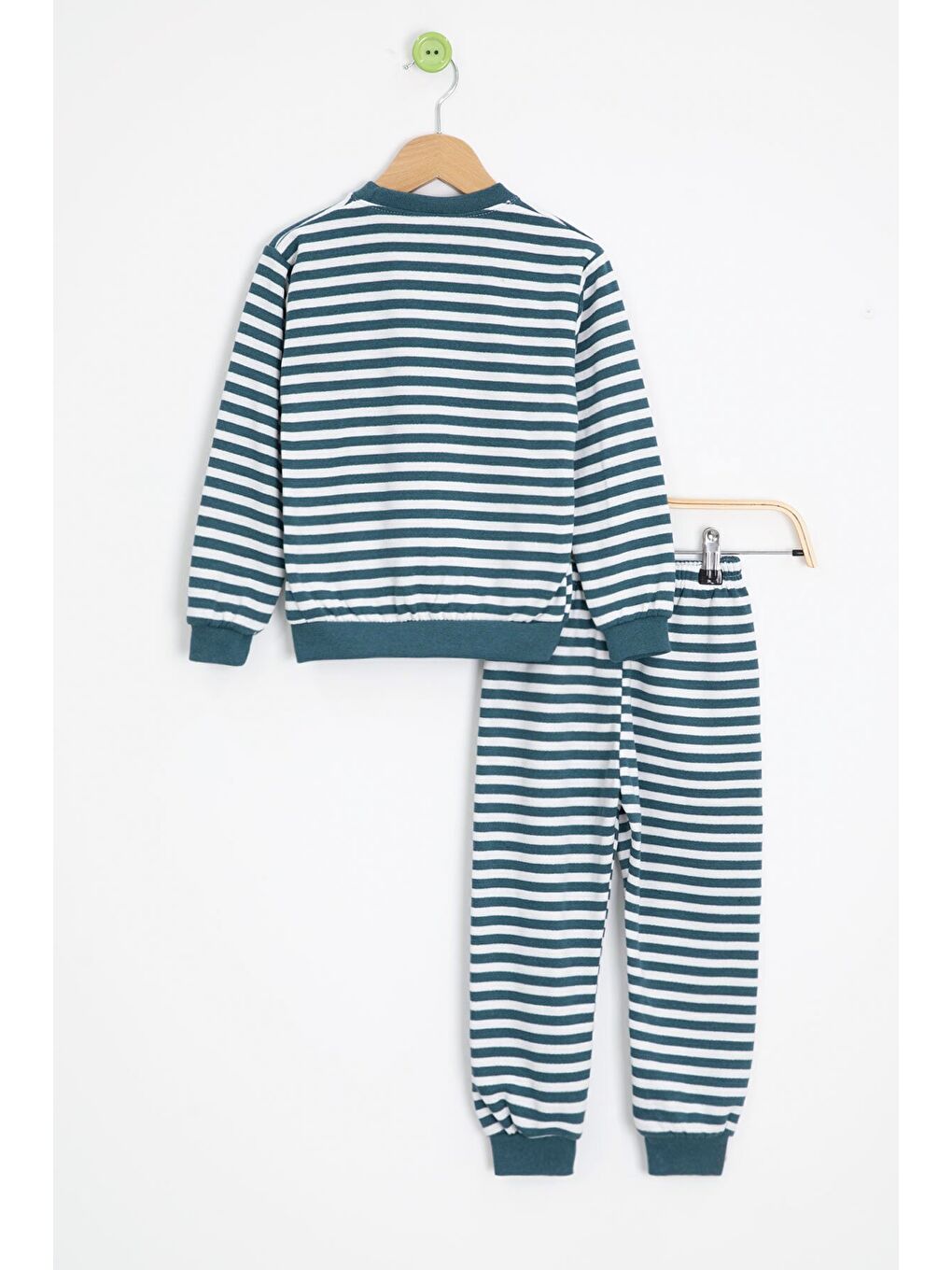 İndigo Erkek Çocuk Gülenyüz Nakışlı Çizgili Şardonlu Takım 23323-3