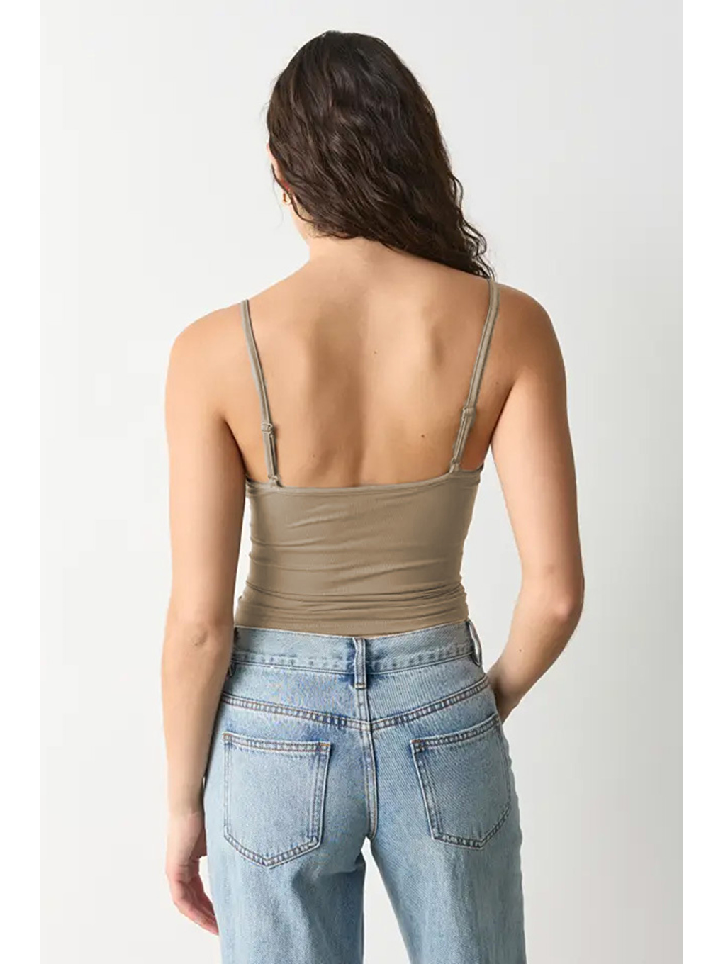 Bej Ayarlanabilir Kopçalı Askı Kadın Atlet Mg2676-3