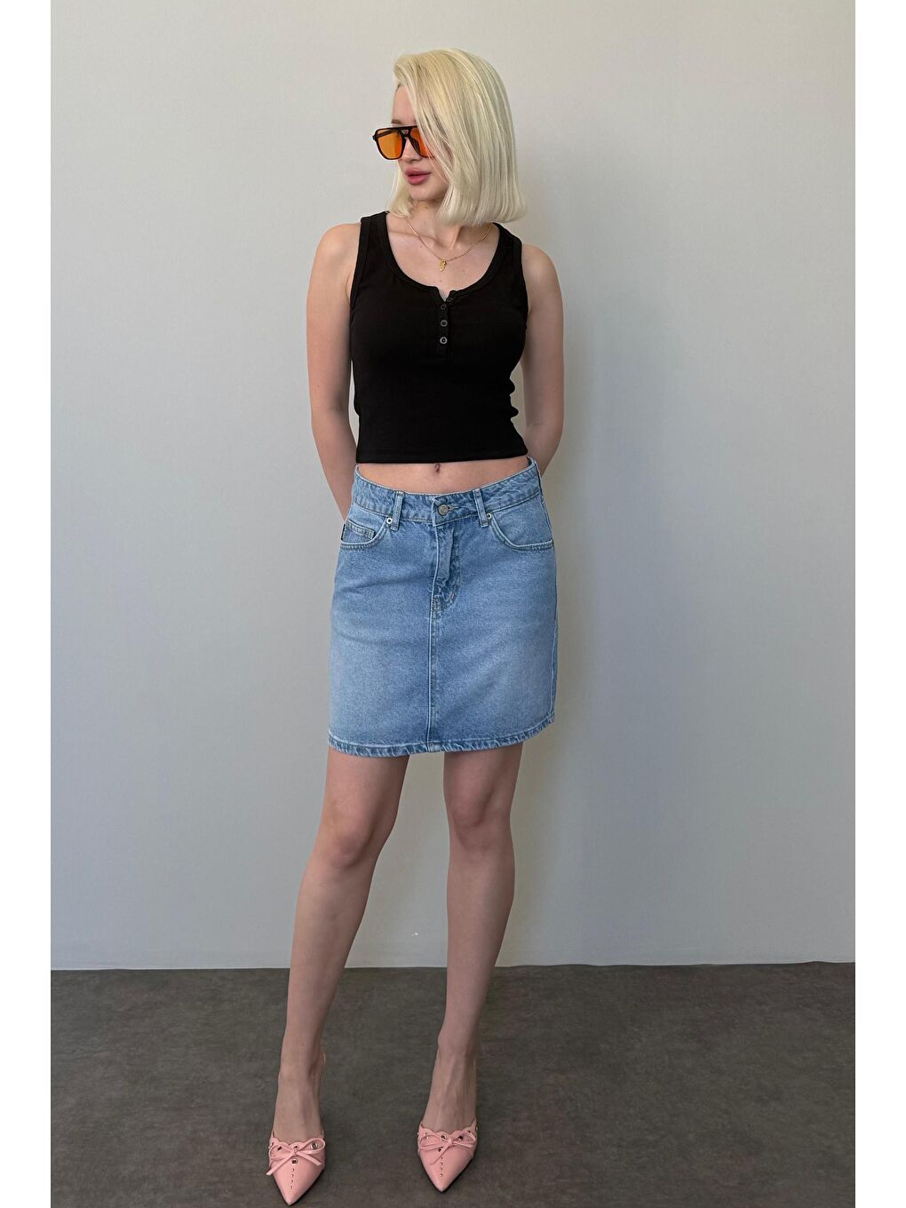 Siyah Önü Düğmeli Fitilli Atlet Mg2453-4