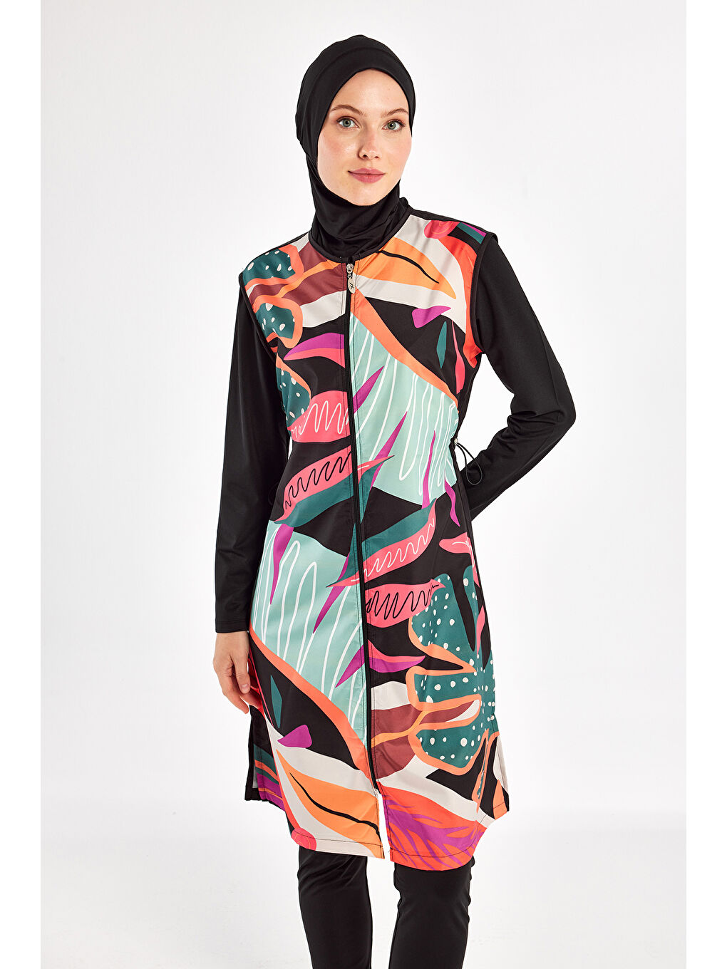 Tam Kapalı Tesettür Mayo Kalı 1304 Siyah-1