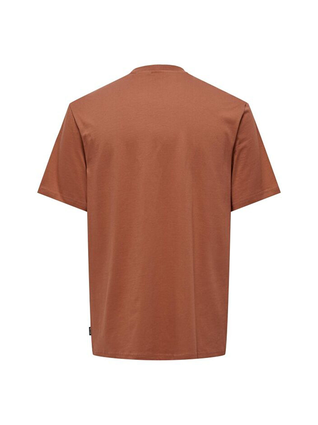 Kahverengi Onslevi % 100 Pamuk Relaxed Fit Bisiklet Yaka Logolu T Shirt 22028147-1