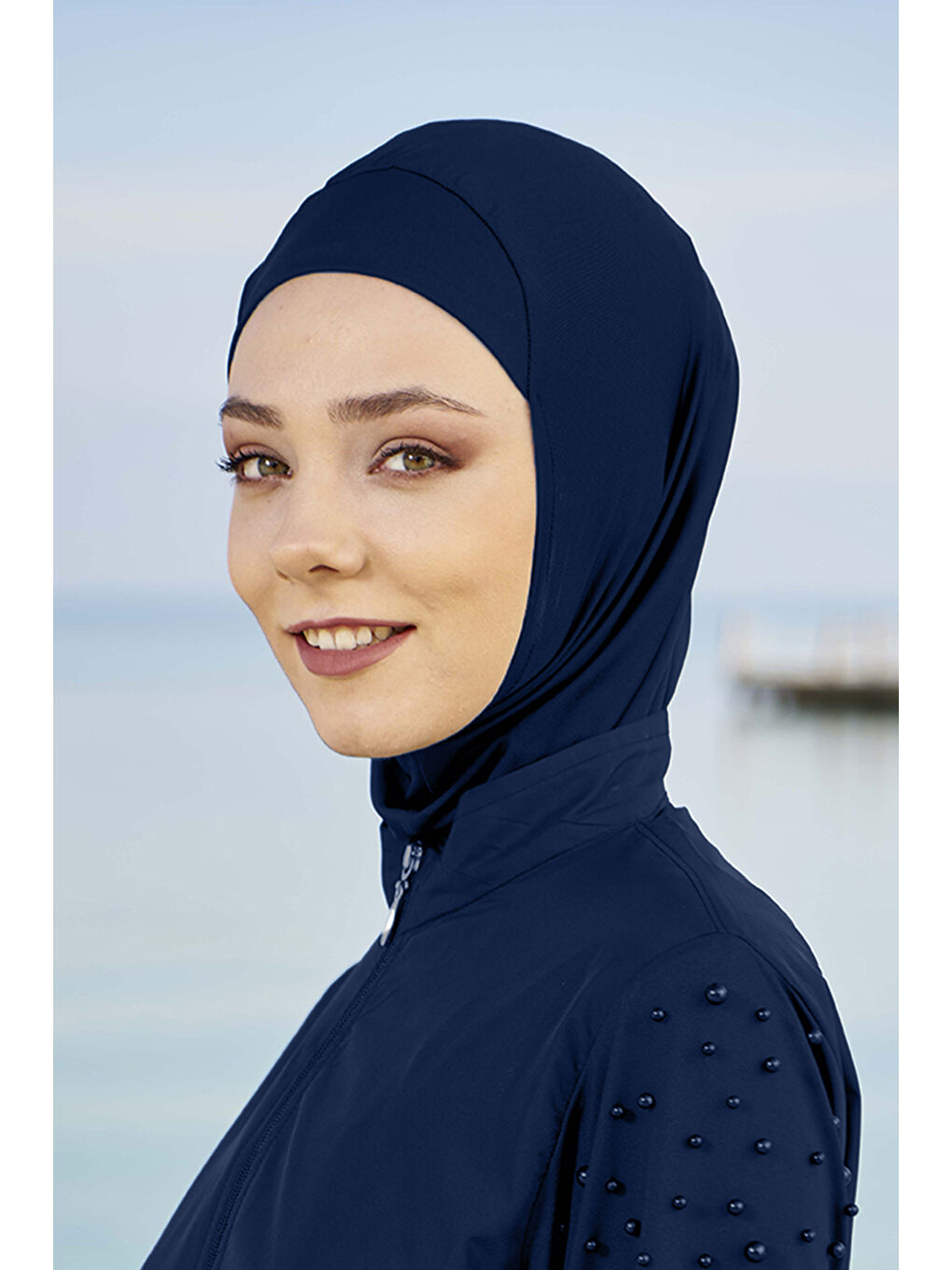 Yüzücü Eşarp Havuz Deniz Eşarp RBE-01 Lacivert01-3