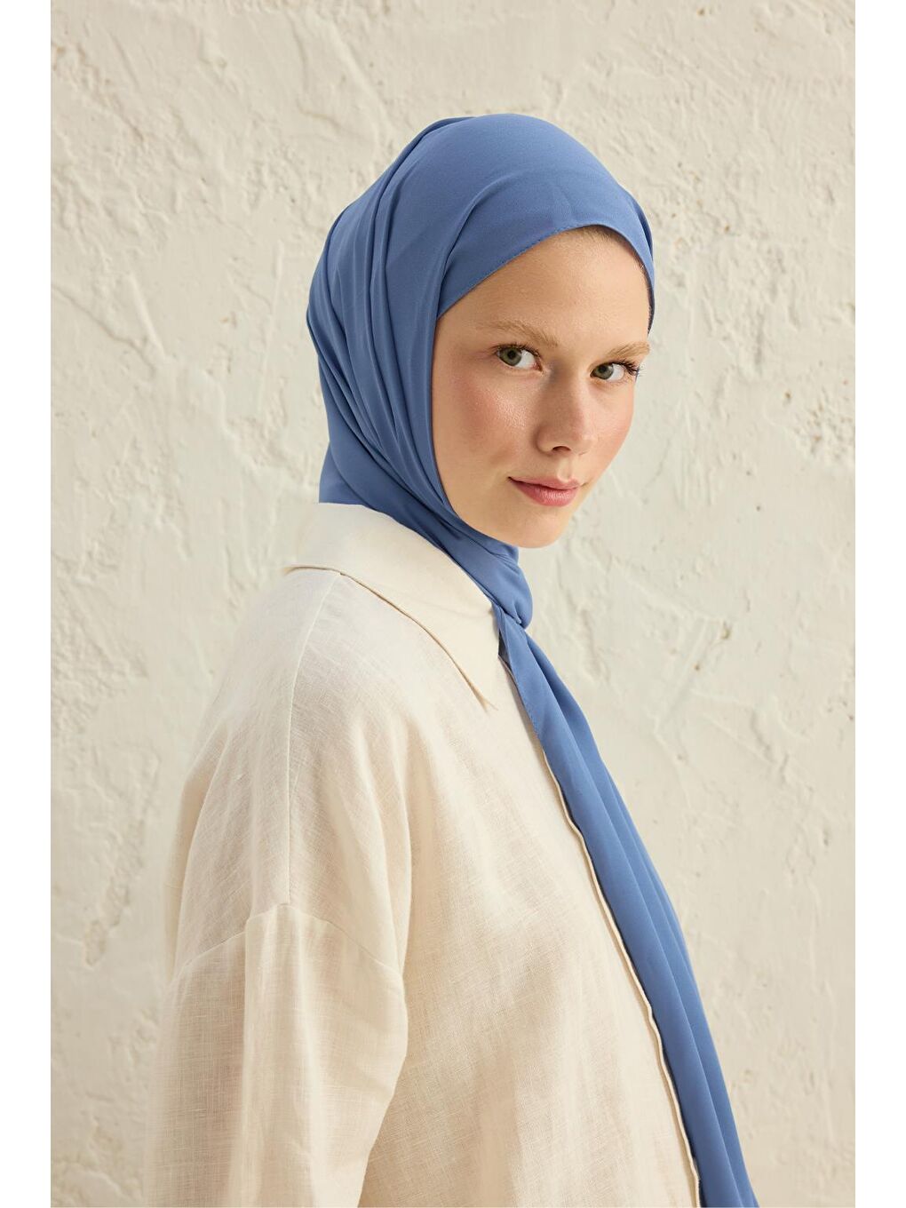 Daily Krep Şal Jean Mavi-1