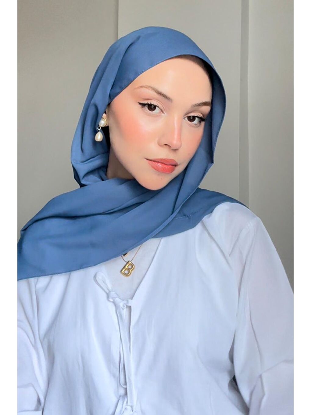 Daily Krep Şal Jean Mavi-5