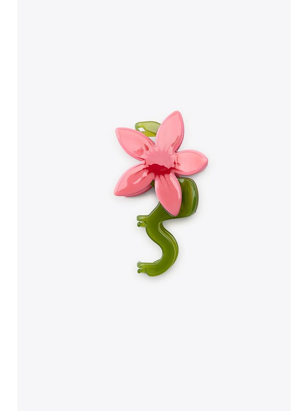 Pembe Lüks Asetat Floral Mandal Saç Tokası-3