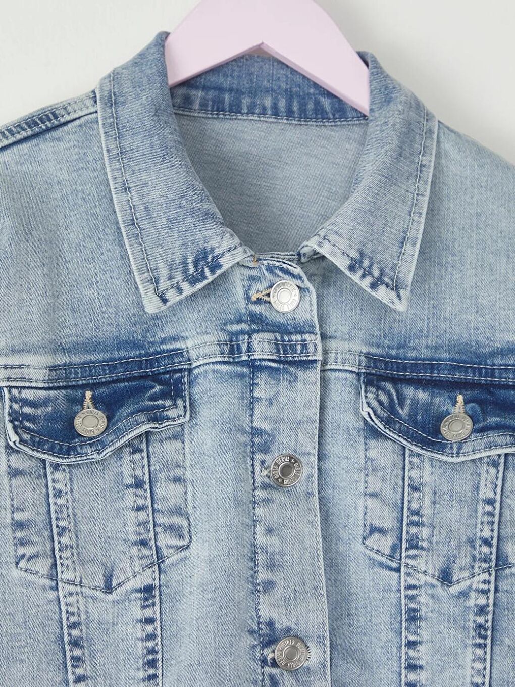 Kız Çocuk Açık Mavi Denim Ceket-1