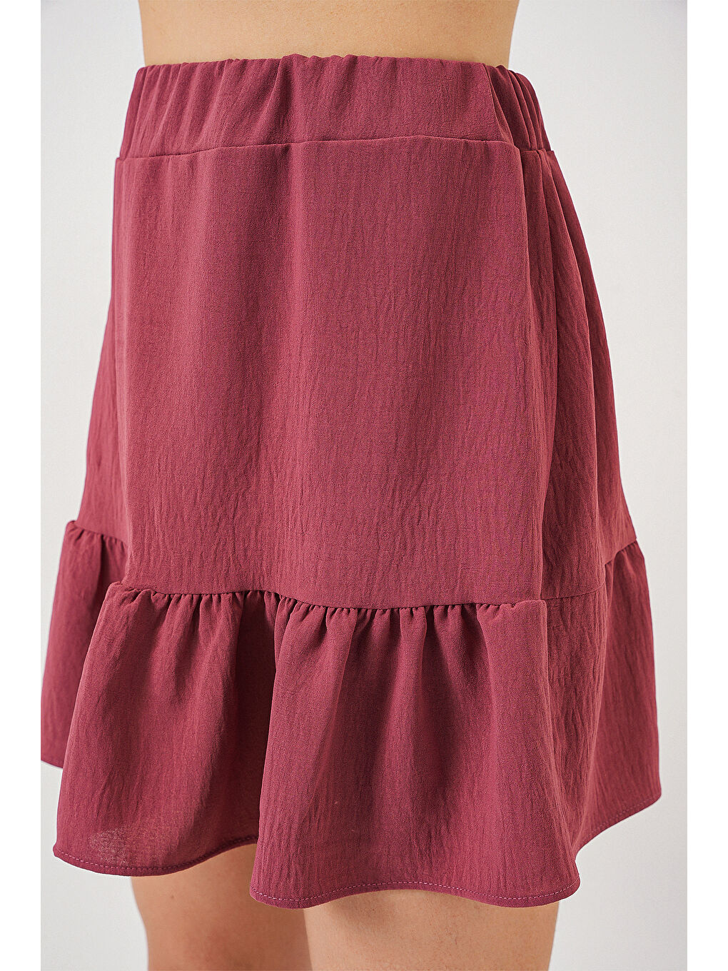 Pembe Kadın Ayrobin Mini Etek 8054 - Gül Kurusu-2