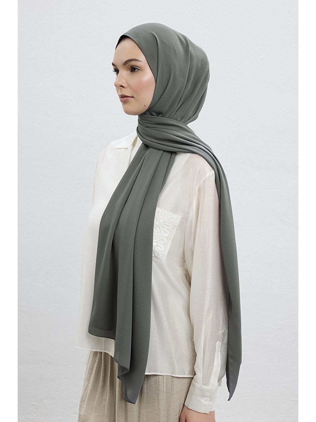 Daily Krep Şal Gri-1