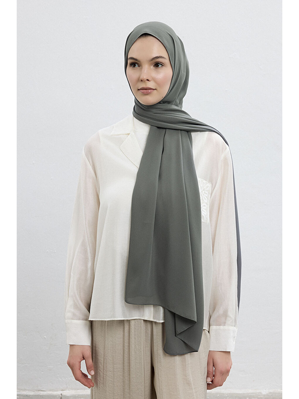 Daily Krep Şal Gri-2