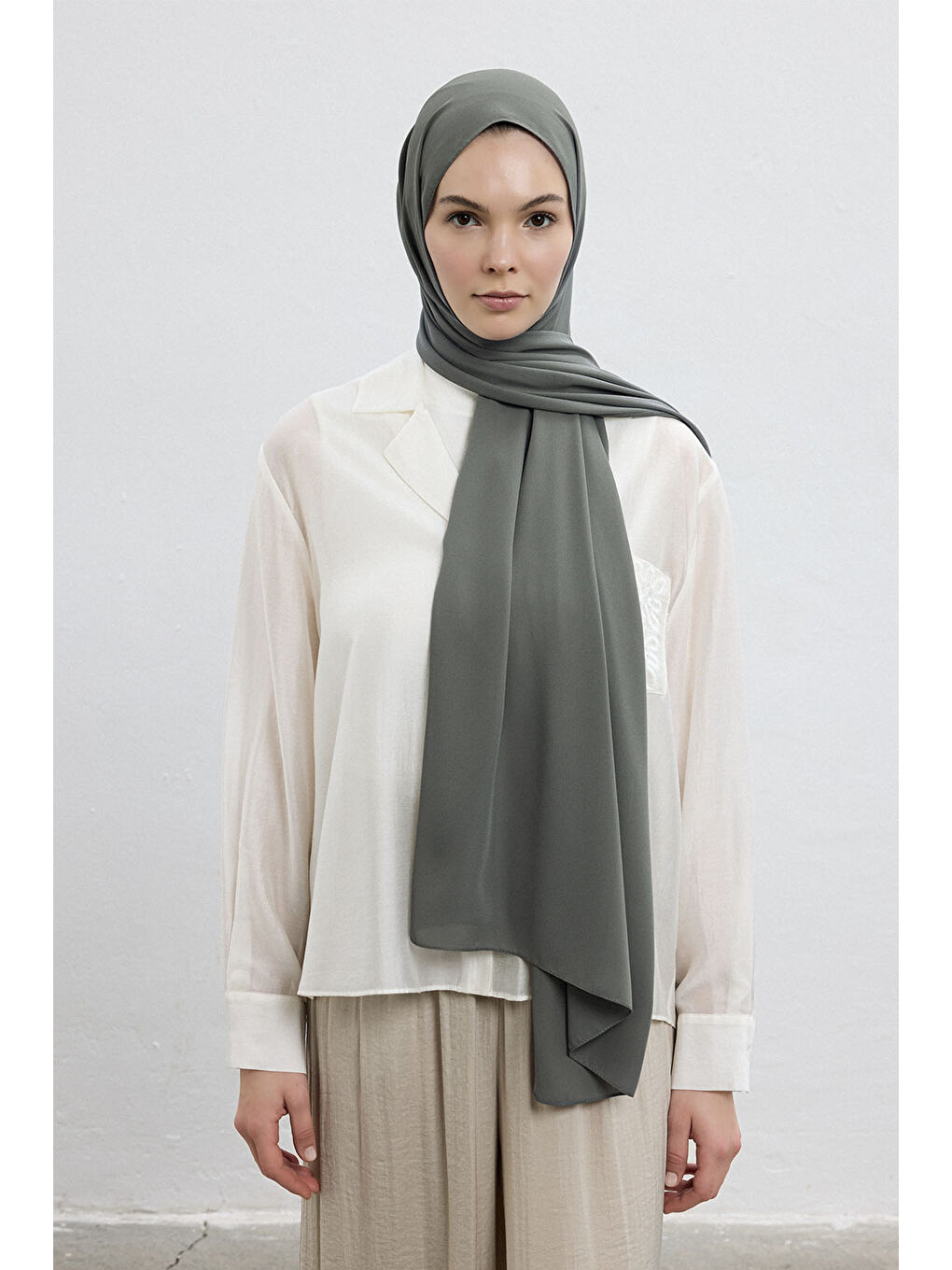 Daily Krep Şal Gri-3