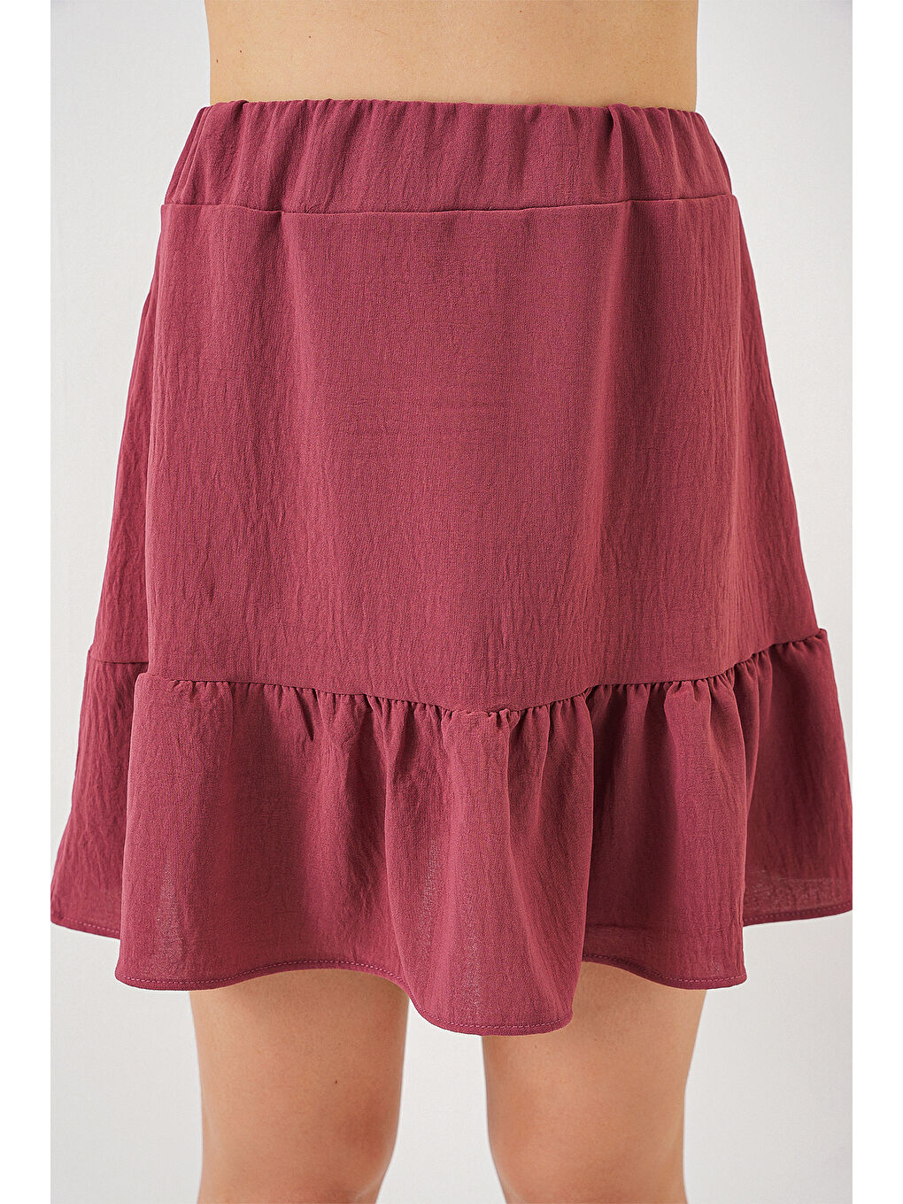 Pembe Kadın Ayrobin Mini Etek 8054 - Gül Kurusu-4