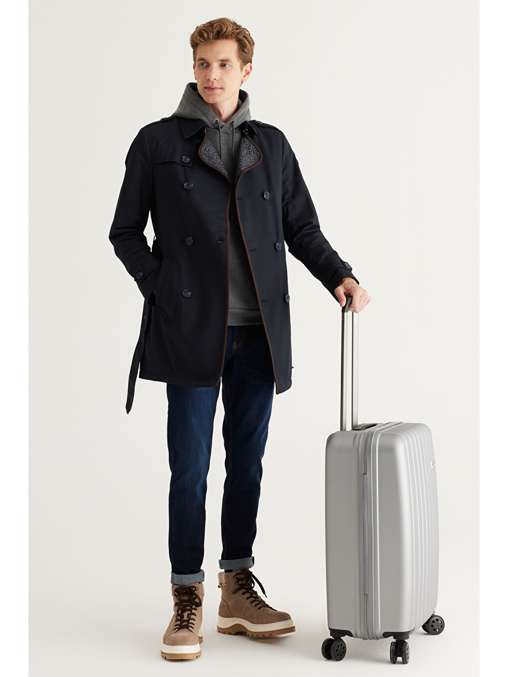 Erkek Gri Büyük Boy Valiz