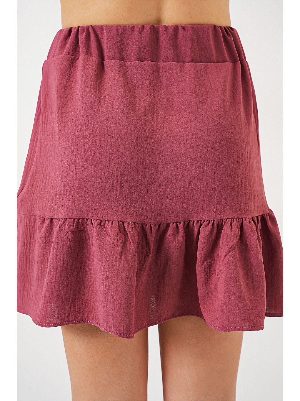 Pembe Kadın Ayrobin Mini Etek 8054 - Gül Kurusu-6