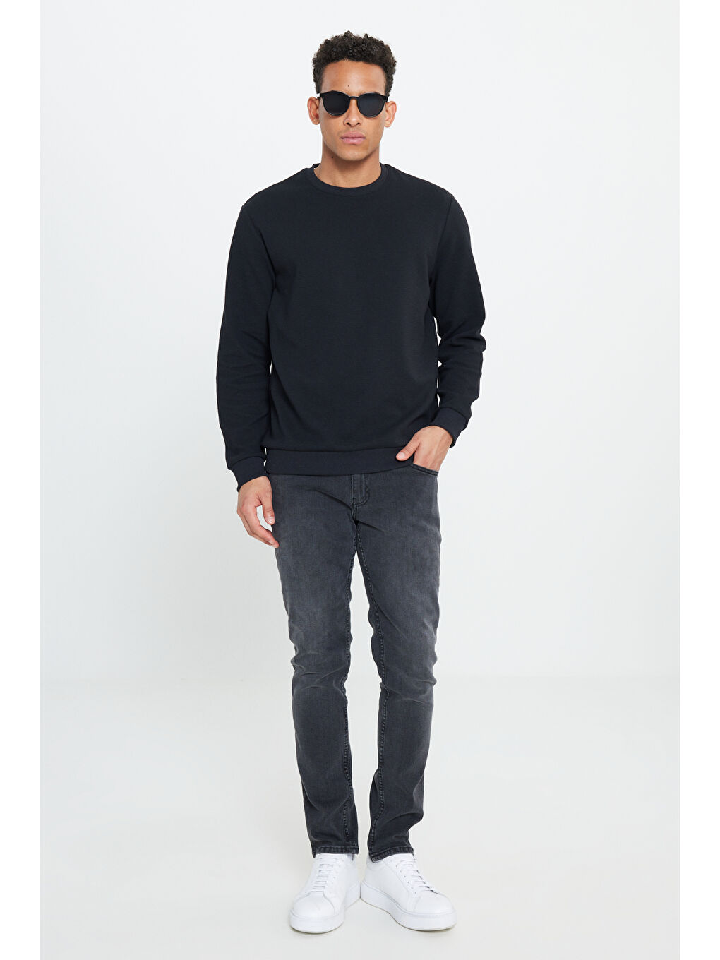 Erkek Siyah UV 400 Korumalı Kemik Güneş Gözlüğü-4